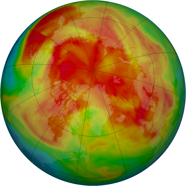 Arctic ozone map for 27 February 2001